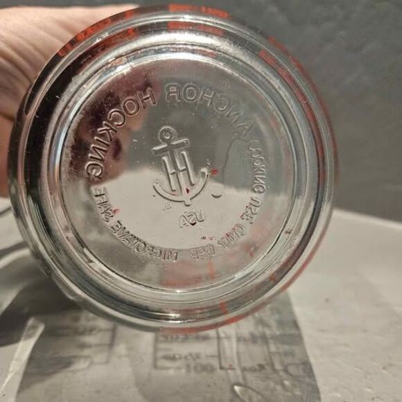 Red Letter Anchor Hocking Pyrex 2 Cup 400 milliliters Measuring Cup - Picture 5 of 6